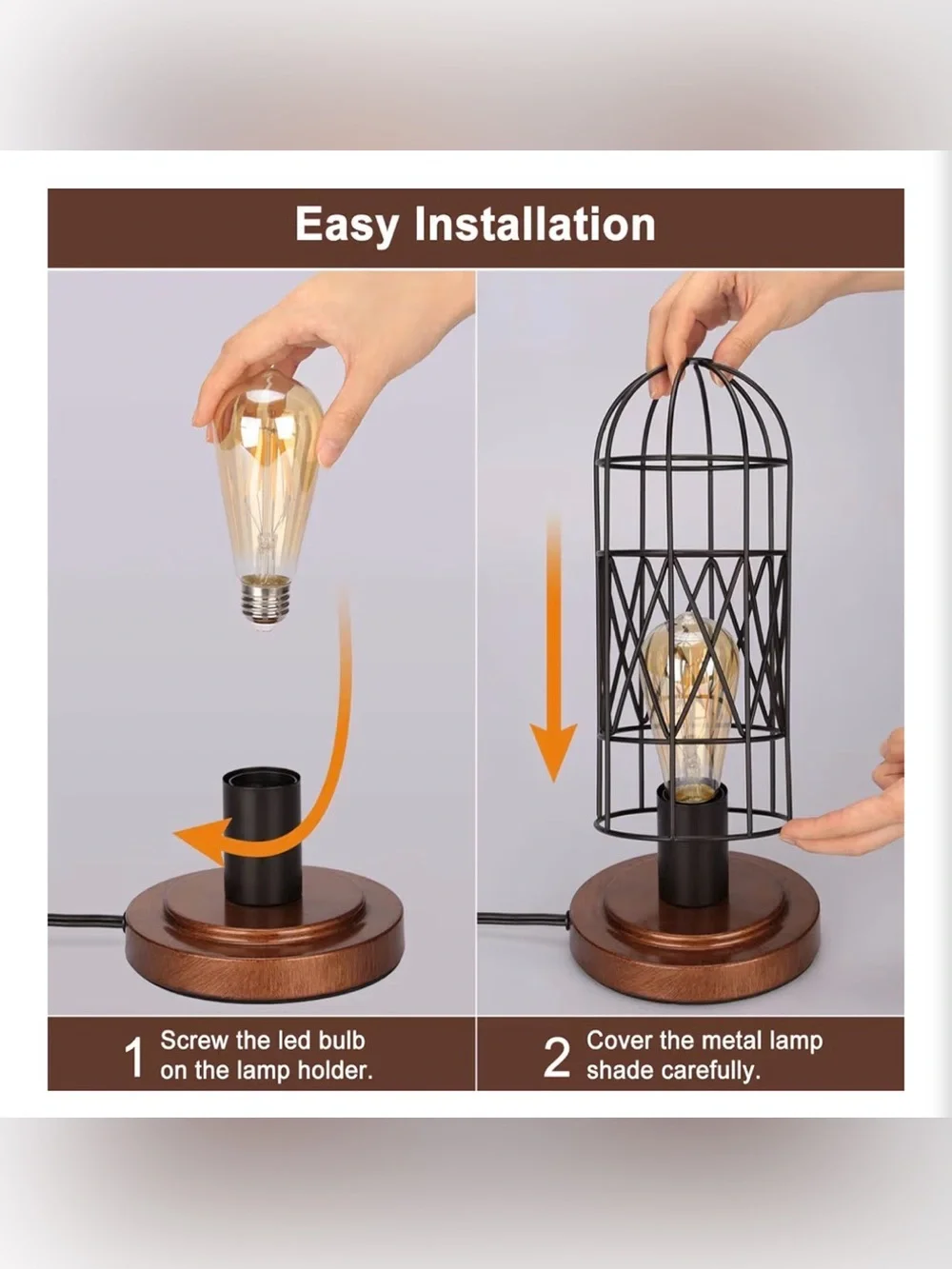 Touch Control Table Lamp, 3 Way Dimmable Lamp, Industrial Bedside Lamp